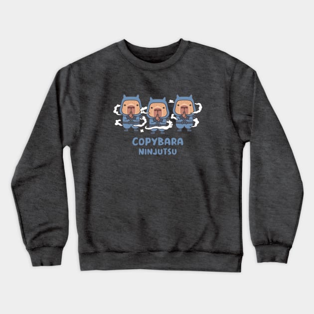 Cute Capybaras Ninja Copybara Ninjutsu Crewneck Sweatshirt by rustydoodle